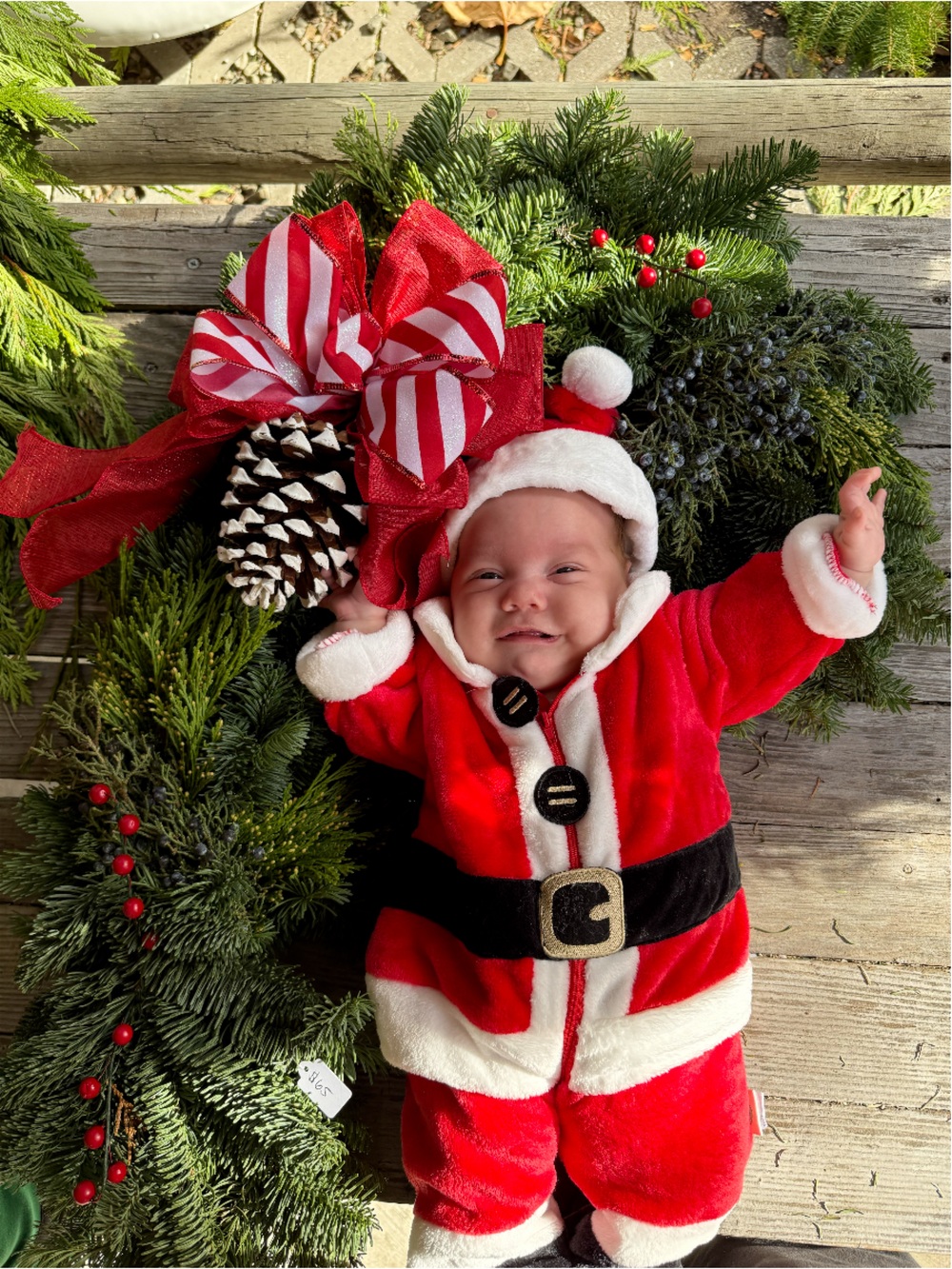 Baby Santa Claus Plush Footed Christmas Costume One Piece - Picture 2 of 8
